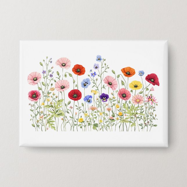 Chapa Prado de flores silvestres con floraciones natural (Anverso)