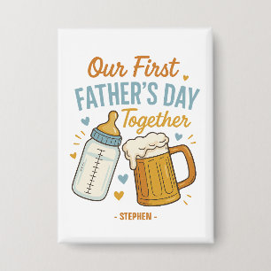 Chapa Primer Día del Padre Juntos - Botella de cerveza y