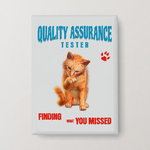 Chapa Probador de QA Gato Humor