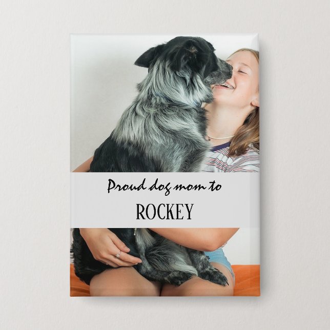 Chapa Proud dog mom personalized image and name pet (Anverso)