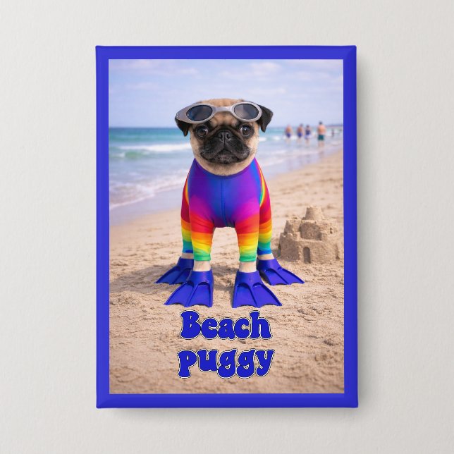 Chapa Pug de la playa (Anverso)