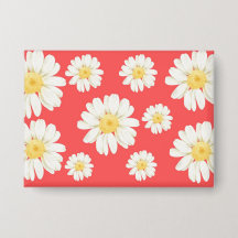 Rectángulo de flores amarillas y blancas, 3,5" x 2