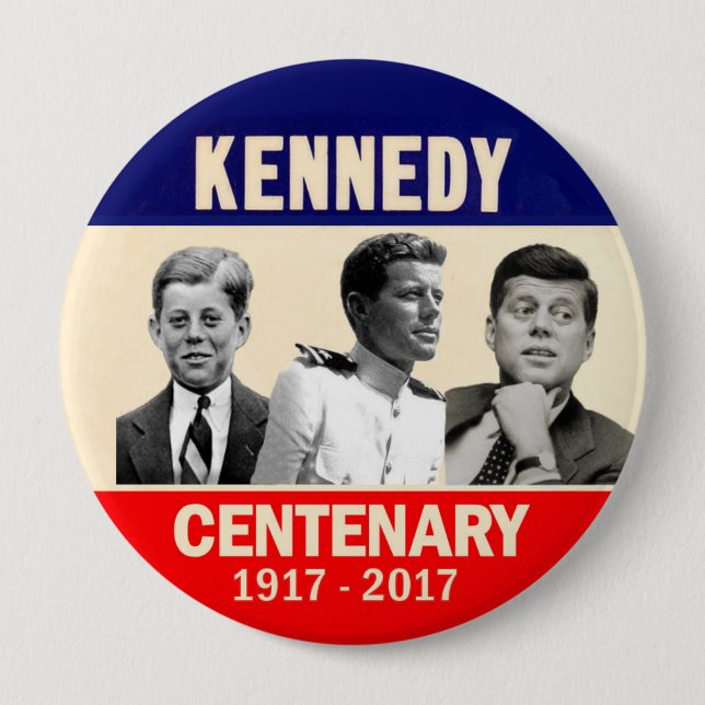 Chapa Redonda De 10 Cm 100o cumpleaños de JFK (Anverso)