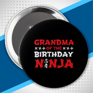 Chapa Redonda De 10 Cm Abuela del cumpleaños Ninja - Cumpleaños coinciden