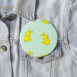 Chapa Redonda De 10 Cm Abundantes amarillos felices en verde azulado