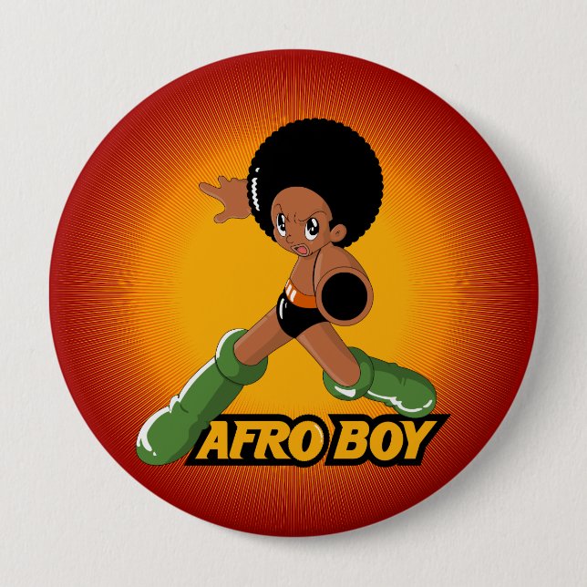 Chapa Redonda De 10 Cm ¡AfroBoy! (Anverso)