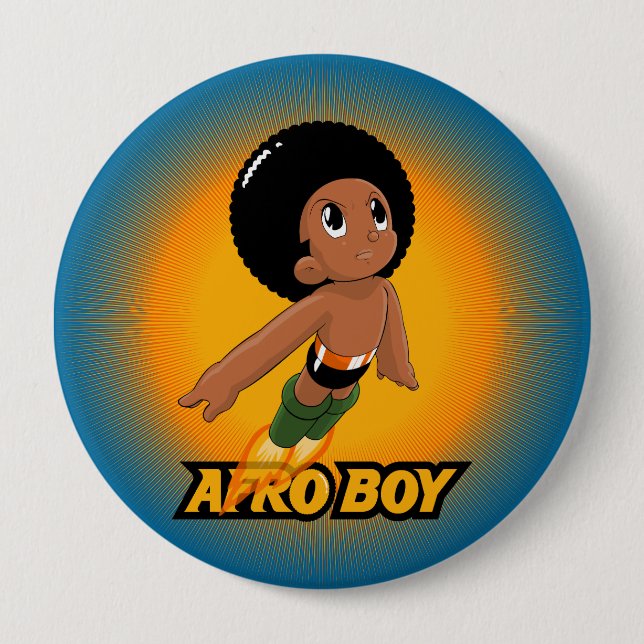 Chapa Redonda De 10 Cm ¡AfroBoy! (Anverso)