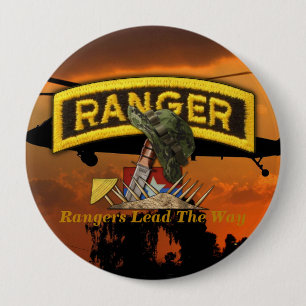 Chapa Redonda De 10 Cm Airborne Rangers Veterans Vets LRRP
