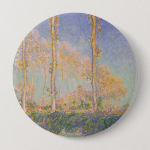 Chapa Redonda De 10 Cm Álamos, paisaje impresionista, Claude Monet