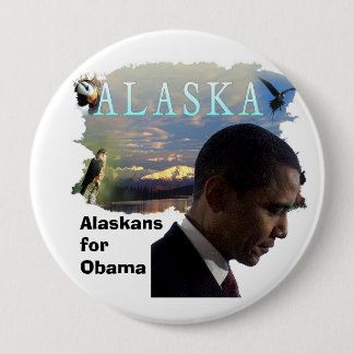 Chapa Redonda De 10 Cm Alaska para Obama