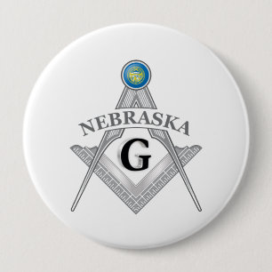 Chapa Redonda De 10 Cm Albergue de masonería del estado de Nebraska