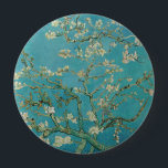 Chapa Redonda De 10 Cm Almond Blossom, Oil Painting, Vincent Van Gogh<br><div class="desc">Vincent Van Gogh,  February 1890
oil on canvas
post-impressionist oil painting depicting a flowering blooming almond tree with white flowers and green-blue branches against a muted teal background

sophisticated elegant fancy chic quirky boho stately eclectic bohemian maximalist fine modern classic art decor</div>