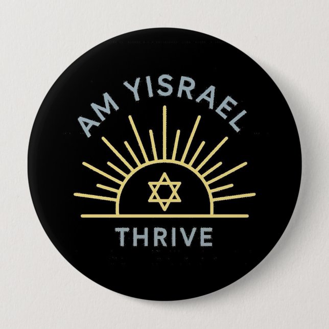 Chapa Redonda De 10 Cm Am Yisrael Thrive Pin (Anverso)