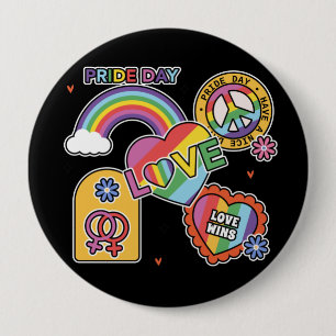 Chapa Redonda De 10 Cm Amor. LGTB+Orgullo. Día del orgullo. Amor arcoiris