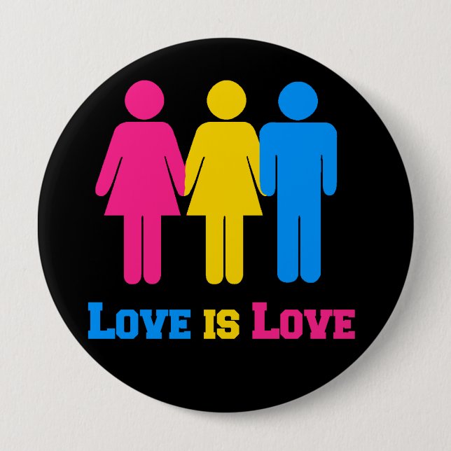 Chapa Redonda De 10 Cm Amor Pansexual (Anverso)