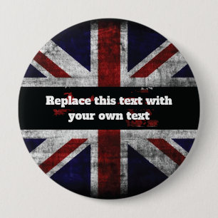 Chapa Redonda De 10 Cm Añadir texto en el Cojín decorativo de la bandera
