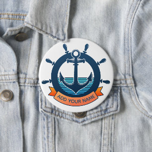 Chapa Redonda De 10 Cm Ancla náutica personalizada y vacaciones para aman
