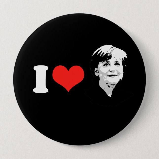 Chapa Redonda De 10 Cm Angela Merkel (Anverso)