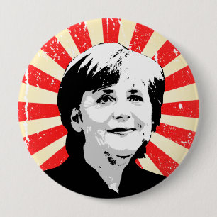 Chapa Redonda De 10 Cm Angela Merkel