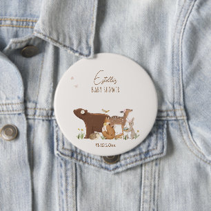 Chapa Redonda De 10 Cm Animales del Bosque Amigos del Bosque Baby Shower