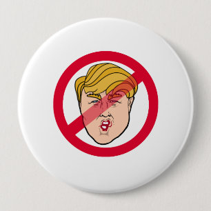 Chapa Redonda De 10 Cm ANTI DONALD Caricatura - Anti-Trump -