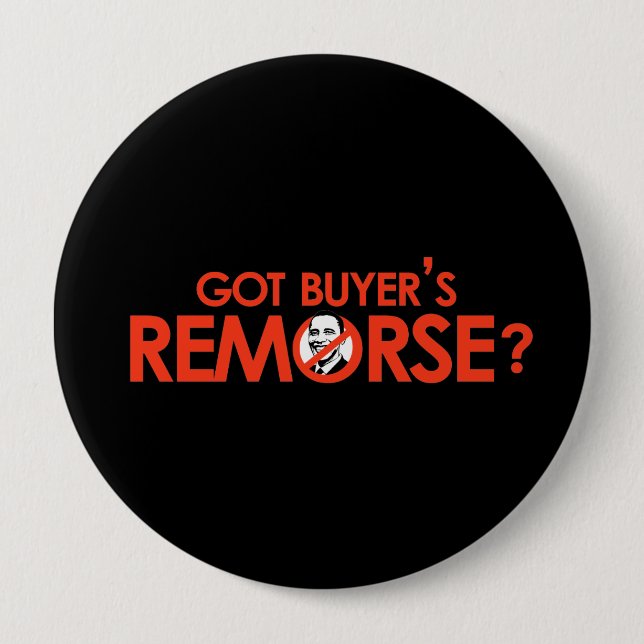 Chapa Redonda De 10 Cm Anti-Obama Bumpersticker - Recibió remordimiento d (Anverso)