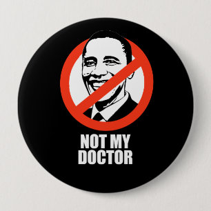 Chapa Redonda De 10 Cm Anti-Obama - no mi médico