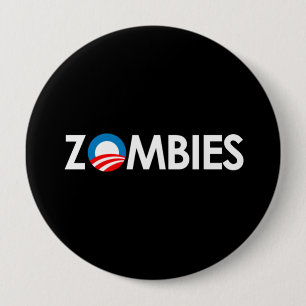 Chapa Redonda De 10 Cm Anti-Obama - zombis blancos