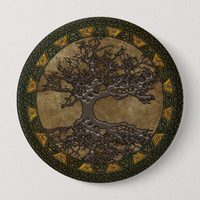 Chapa Redonda De 10 Cm Árbol celta de la vida (Anverso)