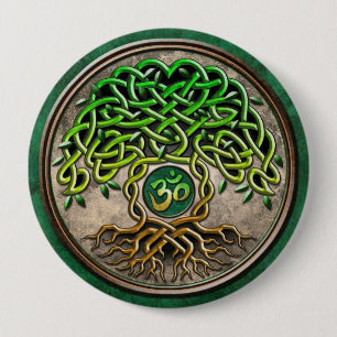 Chapa Redonda De 10 Cm Árbol de la yoga de la vida