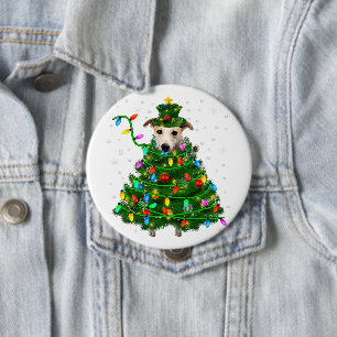 Chapa Redonda De 10 Cm Árbol de navidad con Whippet de Xmas Navidades al