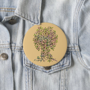 Chapa Redonda De 10 Cm Árbol De Vida - Espirales Salen Frutas 1