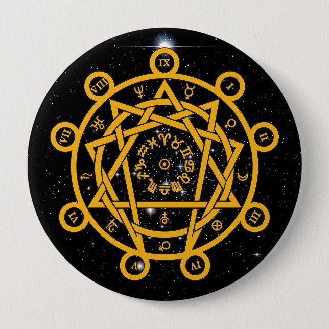 Chapa Redonda De 10 Cm Arcane Enneagram (Anverso)