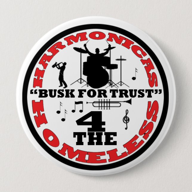 Chapa Redonda De 10 Cm Armónicas para los desamparados (Anverso)