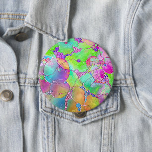 Chapa Redonda De 10 Cm Arte de patrón pintado a mano y digitalmente 41