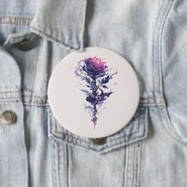 Chapa Redonda De 10 Cm Arte Rosa elegante