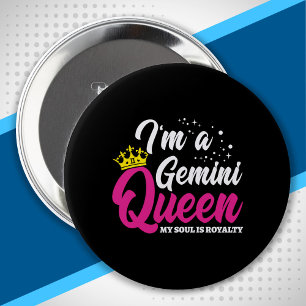 Chapa Redonda De 10 Cm Astrología de la Reina de Cumpleaños de Gemini Zod
