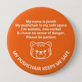 Chapa Redonda De 10 Cm Autista personalizado, no verbal y sin sentido del