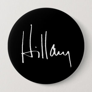 CHAPA REDONDA DE 10 CM AUTÓGRAFO DE HILLARY CLINTON - .PNG