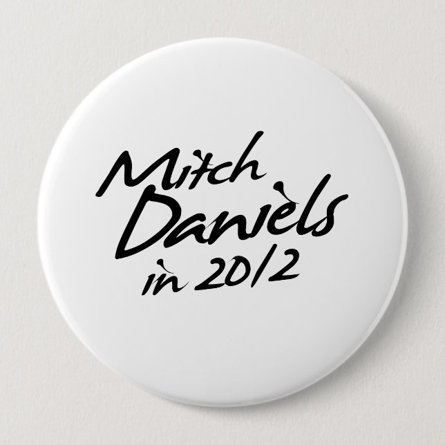 Chapa Redonda De 10 Cm Autógrafo de MITCH DANIELS 2012 (Anverso)