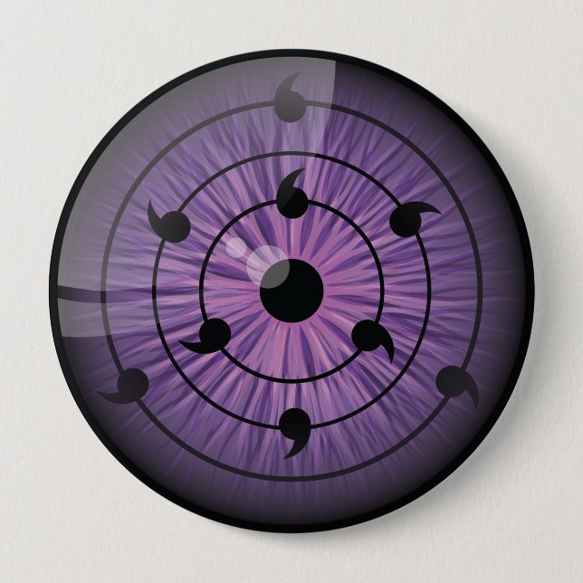 Chapa Redonda De 10 Cm Awakened Rinnegan Button (Anverso)