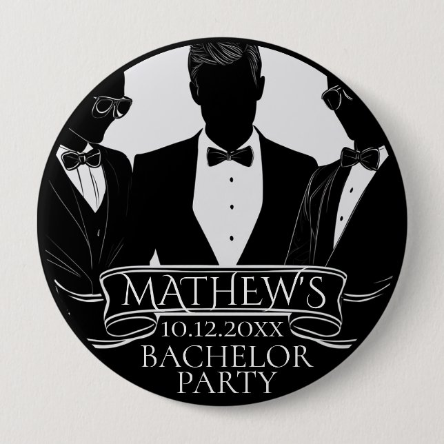 Chapa Redonda De 10 Cm Bachelor Party Poker Chip (Anverso)