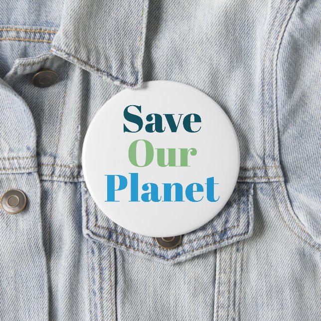Chapa Redonda De 10 Cm Badge - Salven nuestro planeta (In situ)