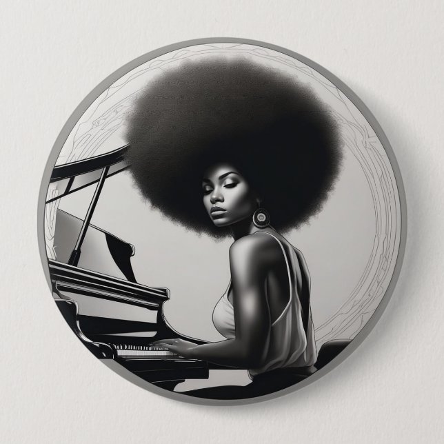 Chapa Redonda De 10 Cm badges afrro  (Anverso)