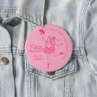 Chapa Redonda De 10 Cm Bailarina de baile estrella de rendimiento contorn