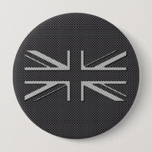Chapa Redonda De 10 Cm Bandera BRITÁNICA Union Jack de la fibra de