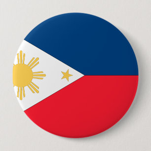 Chapa Redonda De 10 Cm Bandera de Filipinas