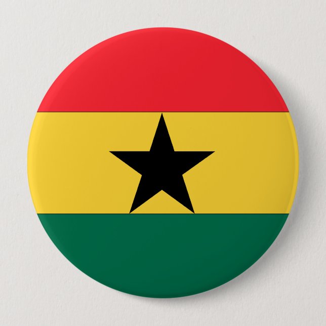 Chapa Redonda De 10 Cm Bandera de Ghana (Anverso)