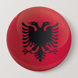Chapa Redonda De 10 Cm Bandera de iconos redondos de Albania
