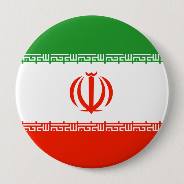Chapa Redonda De 10 Cm Bandera de Irán (Anverso)